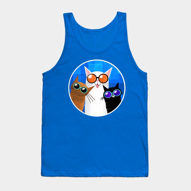 Three Cool Cats Tank Top by Scratch